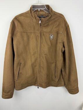EA Collection Italy Style Genuine Suede Leather Moto Jacket Men’s XL
